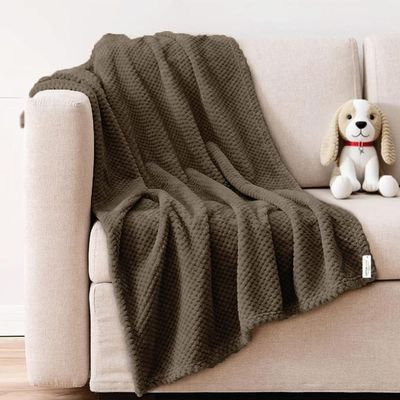 Tranquil Plaid Blanket Single Size 150x200cm ,Brown 