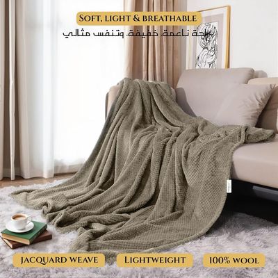 Tranquil Plaid Blanket Single Size 150x200cm ,Brown 