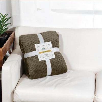Tranquil Plaid Blanket Single Size 150x200cm ,Brown 