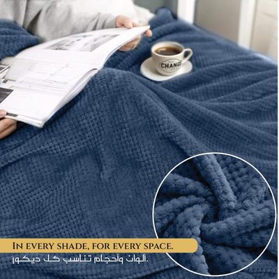 Tranquil Plaid Blanket Single Size 150x200cm , Silver 