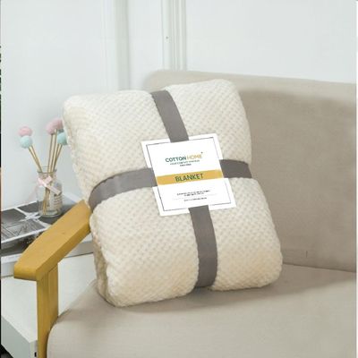 Tranquil Plaid Blanket Single Size 150x200cm , Cream  