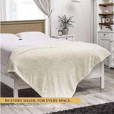 Tranquil Plaid Blanket Single Size 150x200cm , Cream  