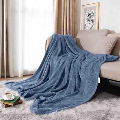 Tranquil Plaid Blanket Single Size 150x200cm , Blue  