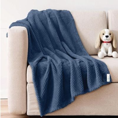 Tranquil Plaid Blanket Single Size 150x200cm , Blue  