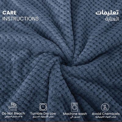 Tranquil Plaid Blanket Single Size 150x200cm , Blue  