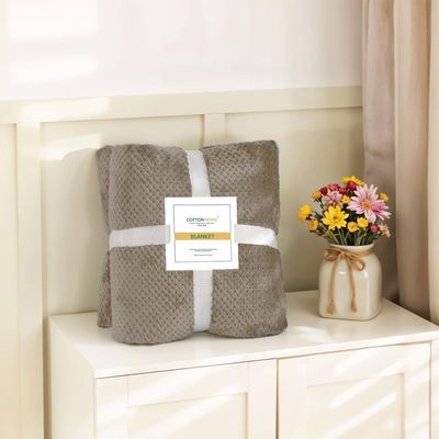 Tranquil Plaid Blanket Single Size 150x200cm , Beige