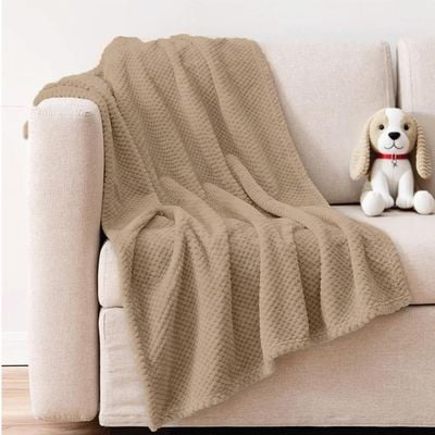 Tranquil Plaid Blanket Single Size 150x200cm , Beige