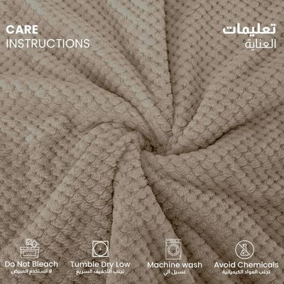 Tranquil Plaid Blanket Single Size 150x200cm , Beige