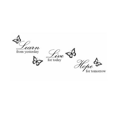 StickieArt Quote: "Learn from Yesterday..." Wall Stickers, Home Decoration DIY Removable Wall Decals for Living Room Bedroom, Large, 60 X 90 cm, STA-435