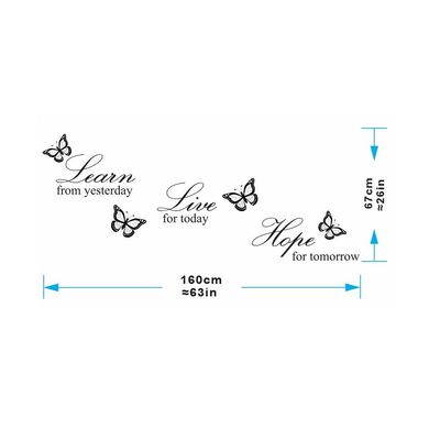 StickieArt Quote: "Learn from Yesterday..." Wall Stickers, Home Decoration DIY Removable Wall Decals for Living Room Bedroom, Large, 60 X 90 cm, STA-435