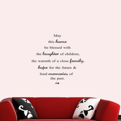 StickieArt “May this home be blessed……” Wall Stickers, Home Decoration DIY Removable Wall Decals for Living Room Bedroom, Medium, 50 x 70 cm, STA-312 