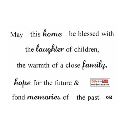 StickieArt “May this home be blessed……” Wall Stickers, Home Decoration DIY Removable Wall Decals for Living Room Bedroom, Medium, 50 x 70 cm, STA-312 