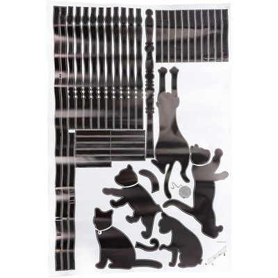 Stickieart - Playful Cats On Stairs Wall Decal - Large - 60 X 90 cm - Black - STA-190 