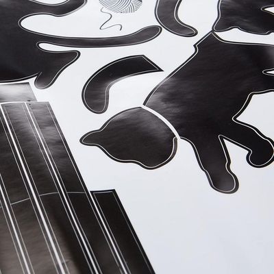 Stickieart - Playful Cats On Stairs Wall Decal - Large - 60 X 90 cm - Black - STA-190 