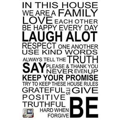 StickieArt - In This House we are a Family Wall Decal - Large - 60 x 90 cm - STA-195