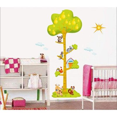 StickieArt Animals on the Tree Growth Chart Wall Stickers, Home Decoration DIY Removable Decals for Living Room Bedroom, Medium, 50 x 70 cm, STA-131