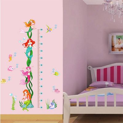 StickieArt Mermaids Growth Chart Wall Stickers, Home Decoration DIY Removable Wall Decals for Living Room Bedroom, Medium, 50 x 70 cm, STA-129 