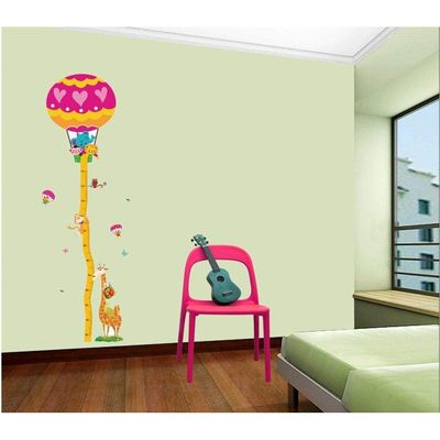 StickieArt Hot Air Balloon Growth Chart Wall Stickers, Home Decoration DIY Removable Decals for Living Room Bedroom, Medium, 50 x 70 cm, STA-130 