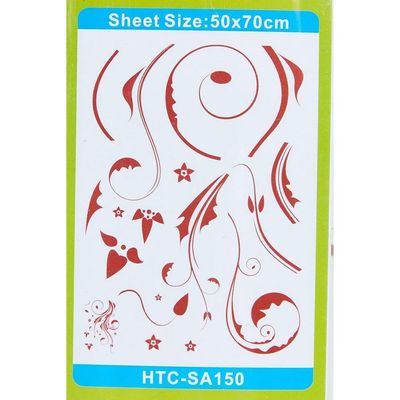 StickieArt - Red Floral Pattern Wall Decal - Medium - 50 x 70 cm - STA-150