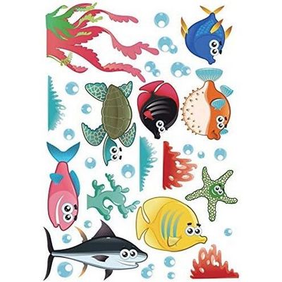 Stickieart Something Fishy For Kids Wall Decal, Multi-Colour, Medium, STA-175