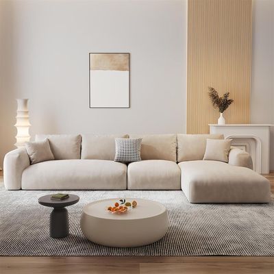 Kerter Fleece Fabric Multifunction Sofa Set - Overstuffed Design, Adjustable Armrests, Durable Wood Frame, Extra Padded Comfort, Modern Style Living Room Sofa Set