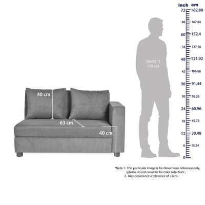 Ytre Modern L-Shape Corner Sofa with Two-Tone Fabric – Navy Blue & Light Gray Upholstery