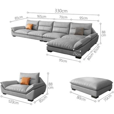Gazini 6 Seater Overstuffed Multifunction Sofa/Solid Wood Sofa For Living Room Furniture Modern Pu Leather Sofa Set Color Light Grey Gazini 6 Seater Overstuffed Multifunction Sofa/Solid Wood Sofa For Living Room Furniture Modern Pu Leather Sofa Set Color Light Grey