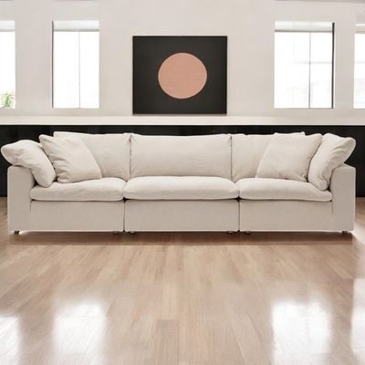Cloud Sofa 3-Seater Polyester Fabric