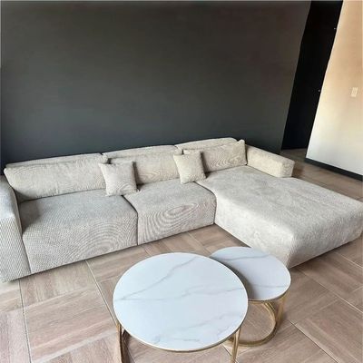 Coop 3-Seater Corduroy Fabric L-Shape Sofa