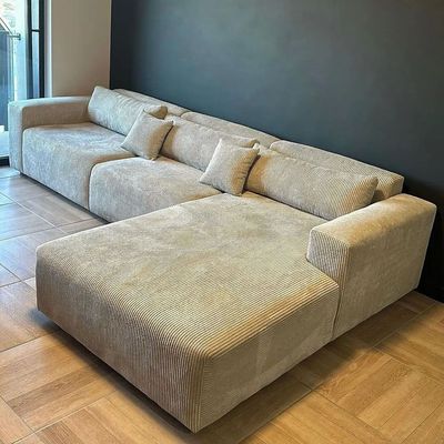 Coop 3-Seater Corduroy Fabric L-Shape Sofa