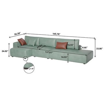 Costa Modular 4 Seater L-Shape Velvet Sofa