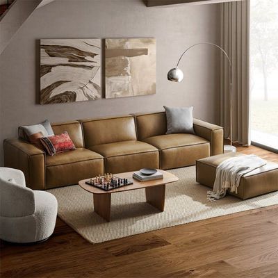 Lotus 4-Seater Sectional Sofa Brown Lotus 4-Seater Sectional Sofa Brown