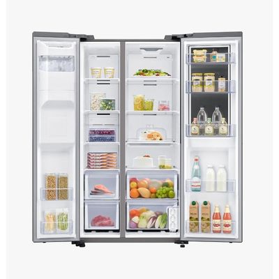 Samsung 806 Liter Side By Side Refrigerator Twin Cooling System with Water Dispenser Silver - RS80T5190SL