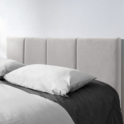 Emma Hydraulic Velvet Luxurious Queen Bed in Light Grey