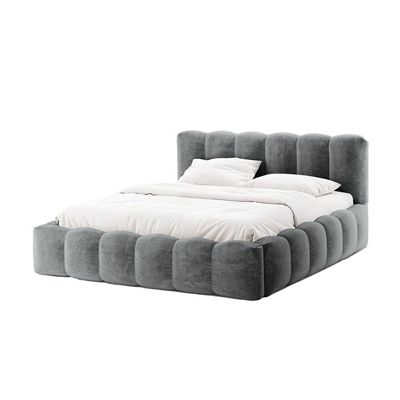 Merlin Hydraulic Storage King Bed in Light Grey