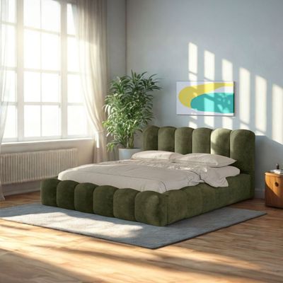Merlin Hydraulic Storage Double Bed in Olive