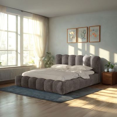 Merlin Hydraulic Storage Queen Bed in Light Brown