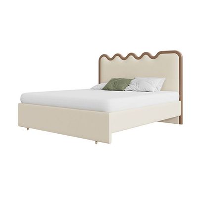 Vega Upholstered Bed Queen Size in Brown  | L200xW160xH130 - Brown