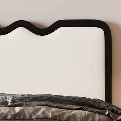 Vega Upholstered Bed Queen Size in Black  | L200xW160xH130 - Black 