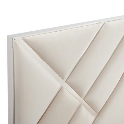 Marie Upholstered Bed Queen Size in Beige | L200xW160xH150 - Beige