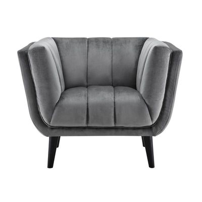 Juliet Velvet 1 Seater Sofa in Grey Color
