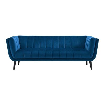 Juliet Velvet 3 Seater Sofa in Dark Blue Color