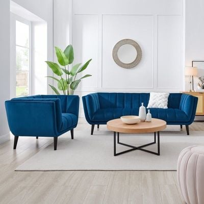 Juliet Velvet 4 Seater Sofa in Dark Blue Color