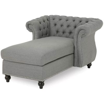 Hankins Tufted Rolled Arms Chaise Lounge | L100xW142xH72 - Grey