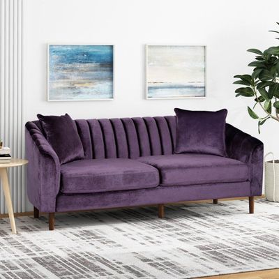 Natasha Contemporary Sofa Loveseat | L85xW220xH85 - Purple
