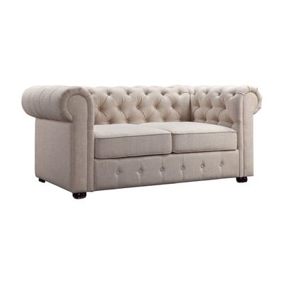 Rosevera Quitaque Tufted Chesterfield Loveseat | L84xW224xH74 - Beige