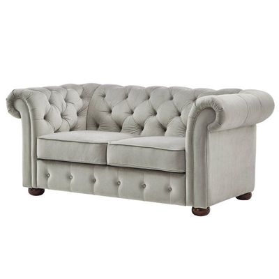 Chesterfield Home Velvet Loveseat | L75xW174xH74 - Beige