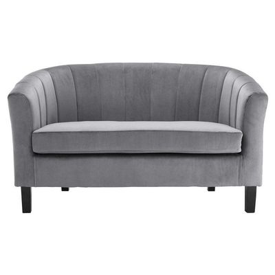 Modway Prospect Channel Tufted Upholstered Velvet Loveseat | L72xW127xH75 - Grey
