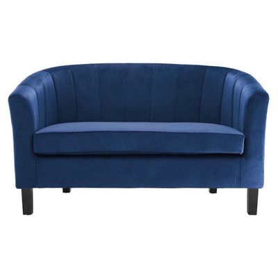 Modway Prospect Channel Tufted Upholstered Velvet Loveseat | L72xW127xH75 - Navy Blue