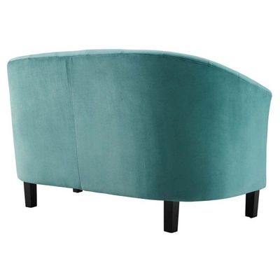 Modway Prospect Channel Tufted Upholstered Velvet Loveseat | L72xW127xH75 - Teal